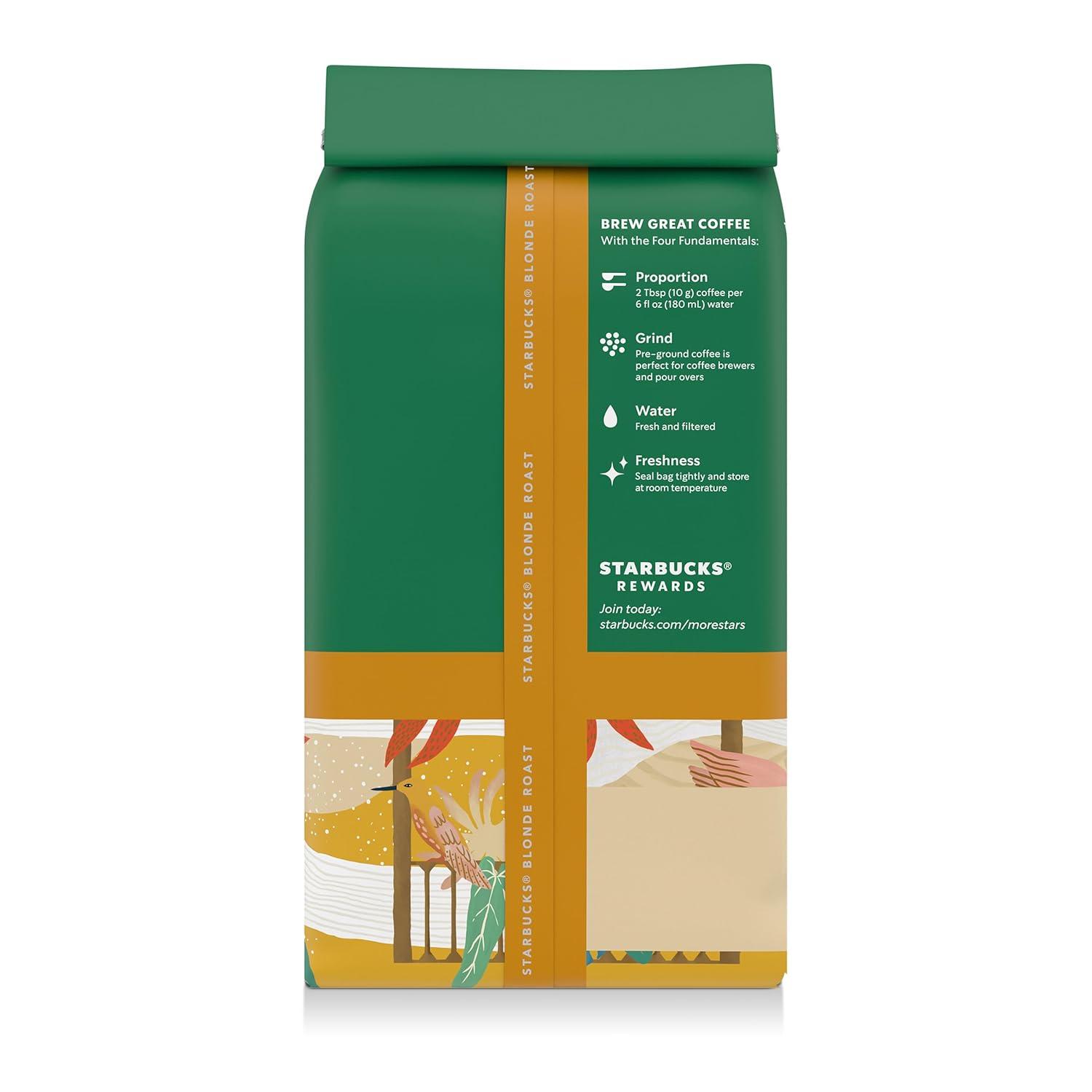 imageStarbucks Ground Coffee Blonde Roast Hot or Iced Coffee Decaf Veranda Blend Six 12 oz Bags12 Ounce Pack of 6