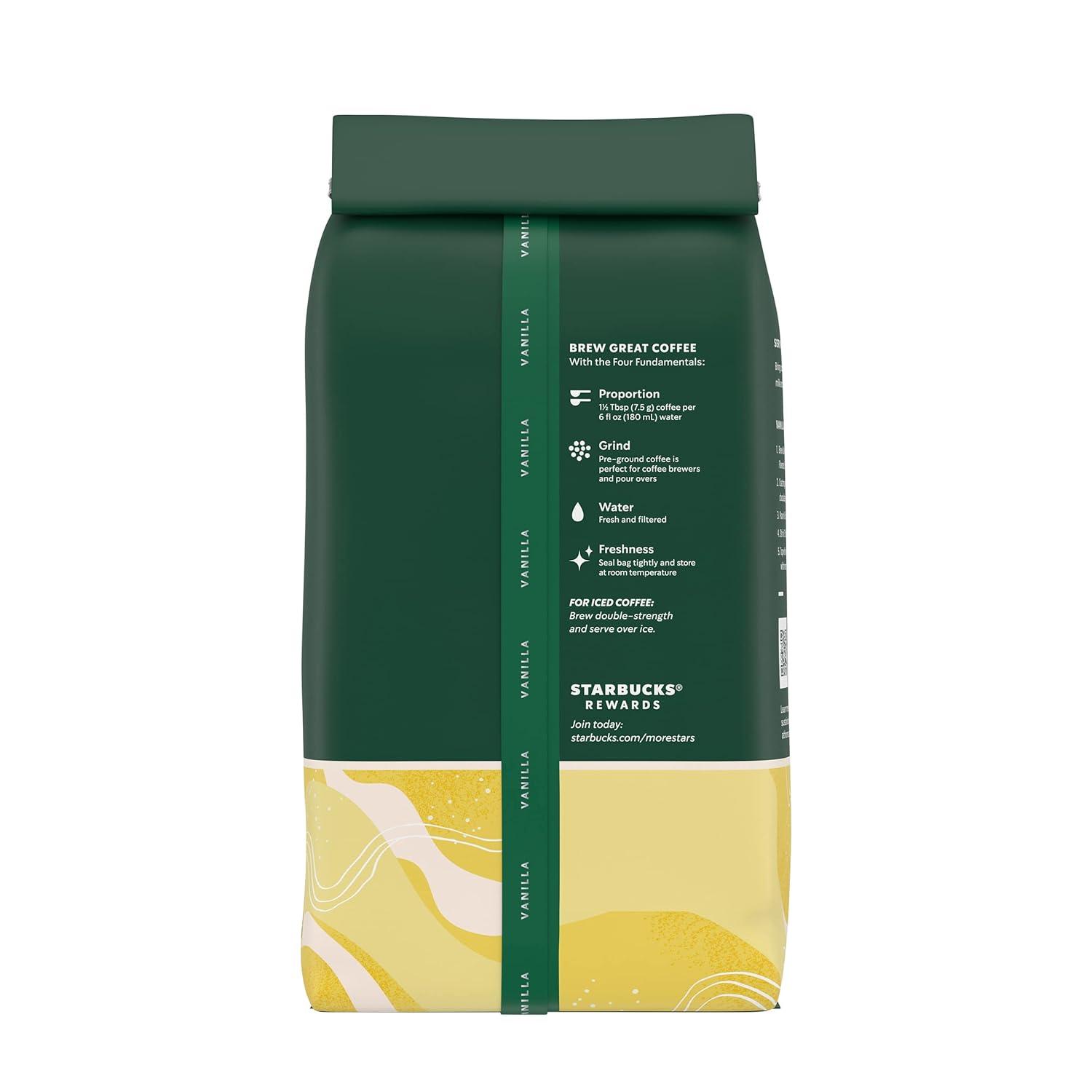 imageStarbucks Ground Coffee Blonde Roast Hot or Iced Coffee Veranda Blend Six 12 oz BagsVanilla