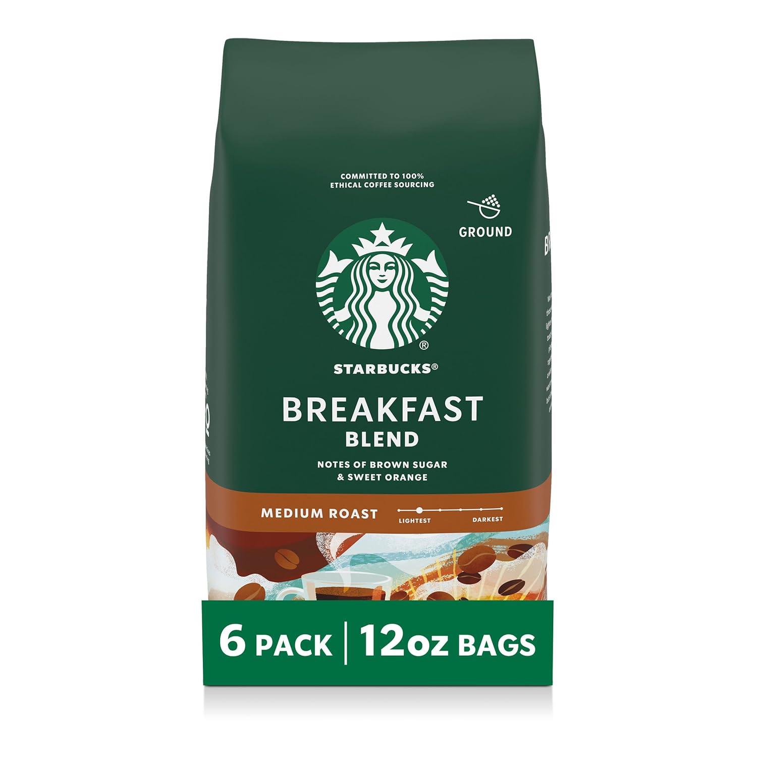imageStarbucks Ground Coffee Medium Roast Coffee Decaf Pike Place Roast 100 Arabica 3 bags 12 oz eachBreakfast