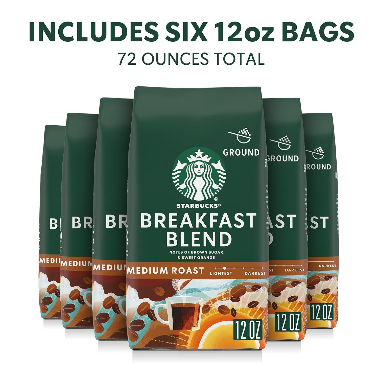 imageStarbucks Ground Coffee Medium Roast Coffee Decaf Pike Place Roast 100 Arabica 3 bags 12 oz eachBreakfast