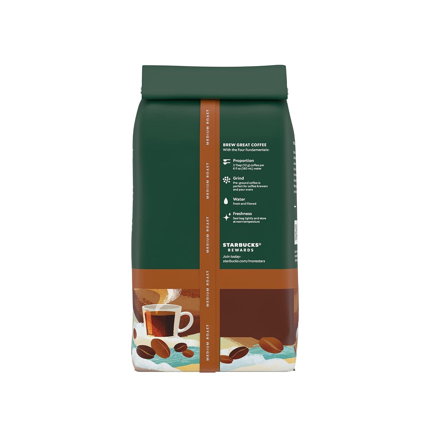 imageStarbucks Ground Coffee Medium Roast Coffee Decaf Pike Place Roast 100 Arabica 3 bags 12 oz eachBreakfast