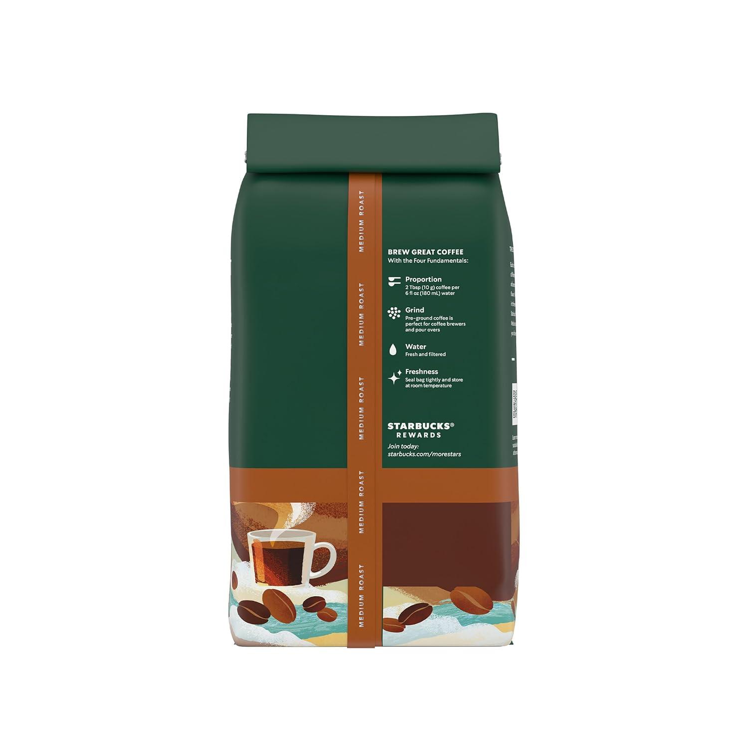 imageStarbucks Ground Coffee Medium Roast Coffee Decaf Pike Place Roast 100 Arabica 3 bags 12 oz eachBreakfast