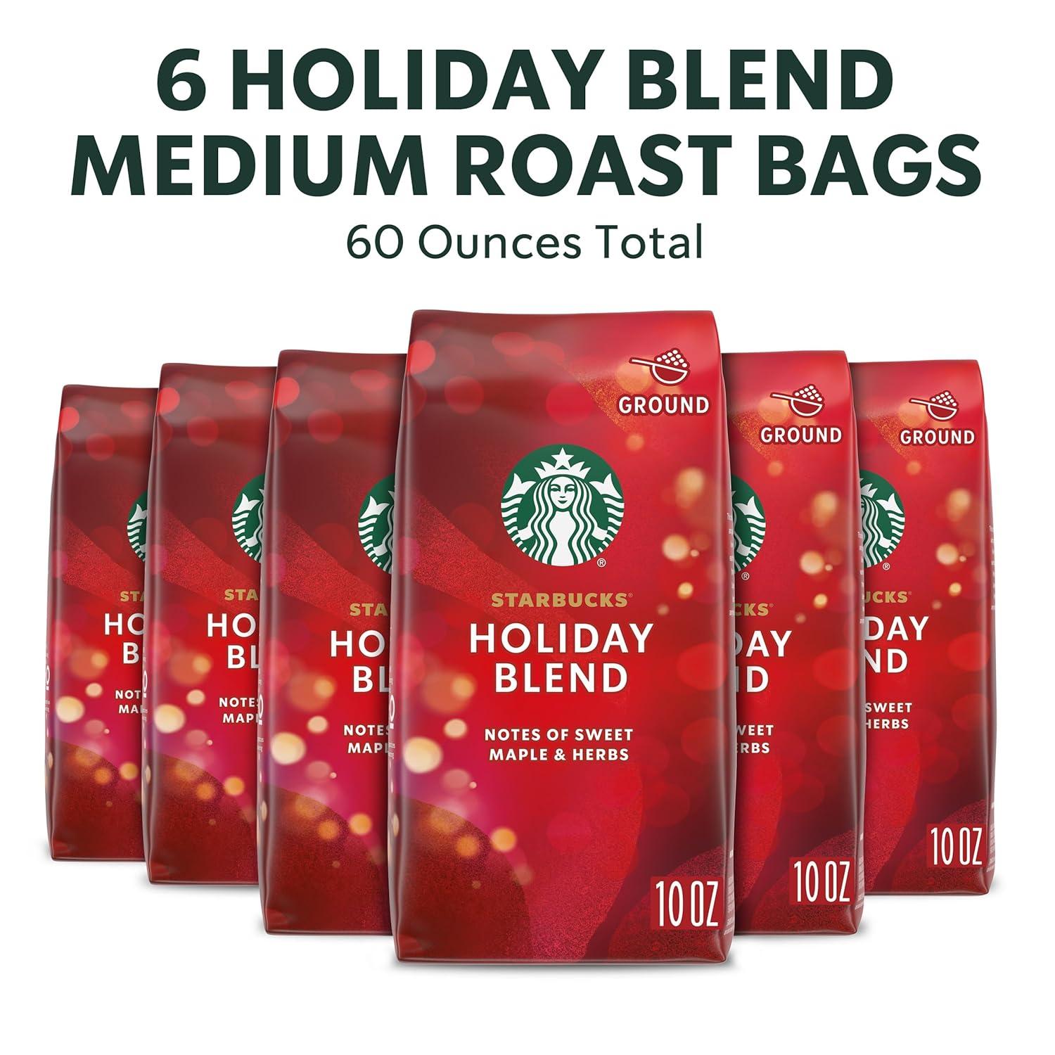 imageStarbucks Ground Coffee Medium Roast Coffee Decaf Pike Place Roast 100 Arabica 3 bags 12 oz eachHoliday Blend