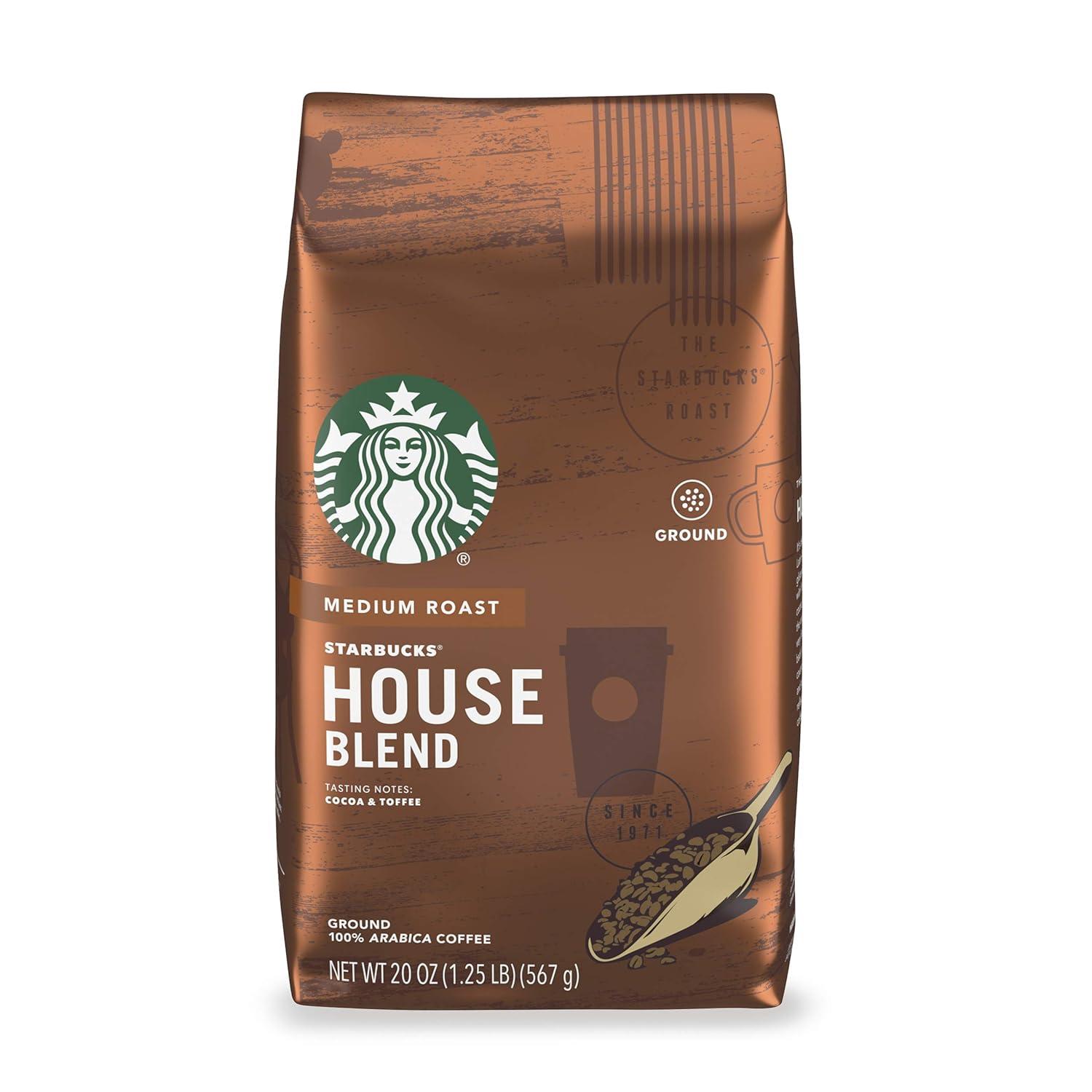 imageStarbucks Ground Coffee Medium Roast Coffee Decaf Pike Place Roast 100 Arabica 3 bags 12 oz eachHouse Blend