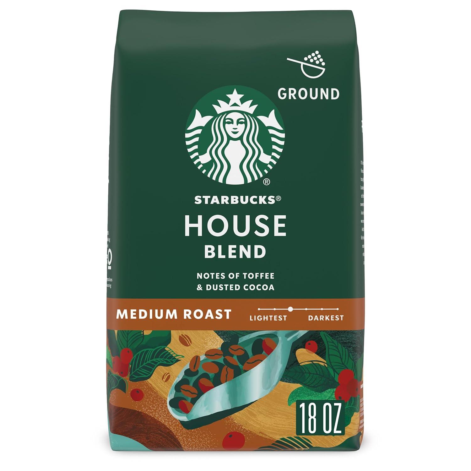imageStarbucks Ground Coffee Medium Roast Coffee Decaf Pike Place Roast 100 Arabica 3 bags 12 oz eachHouse Blend