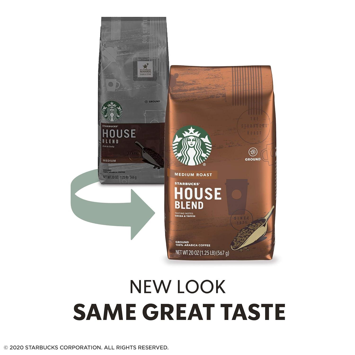 imageStarbucks Ground Coffee Medium Roast Coffee Decaf Pike Place Roast 100 Arabica 3 bags 12 oz eachHouse Blend