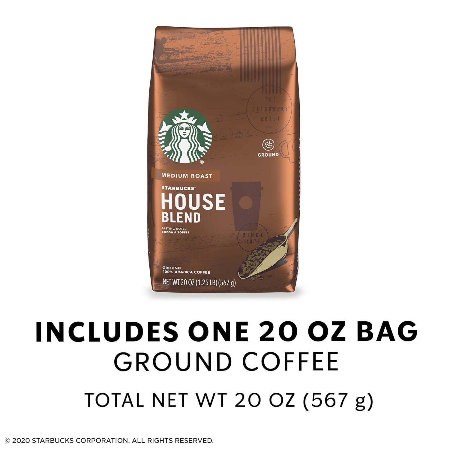 imageStarbucks Ground Coffee Medium Roast Coffee Decaf Pike Place Roast 100 Arabica 3 bags 12 oz eachHouse Blend