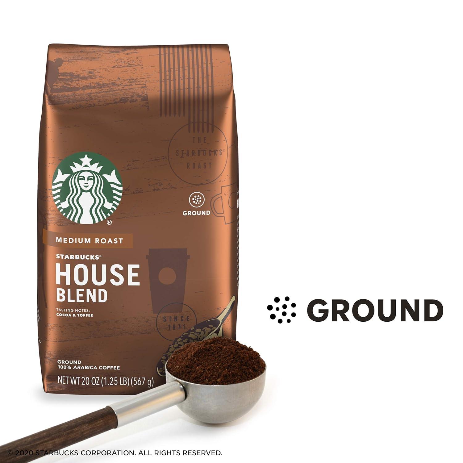 imageStarbucks Ground Coffee Medium Roast Coffee Decaf Pike Place Roast 100 Arabica 3 bags 12 oz eachHouse Blend