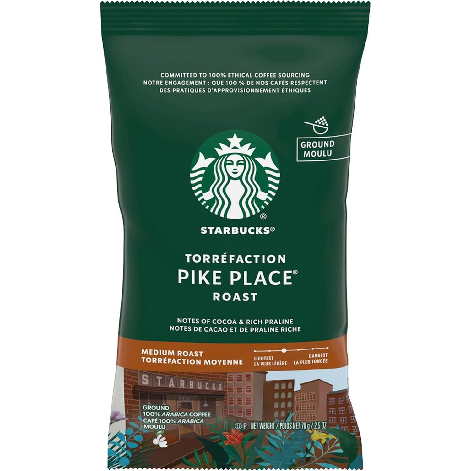 imageStarbucks Ground Coffee Medium Roast Coffee Decaf Pike Place Roast 100 Arabica 3 bags 12 oz eachPike Place Roast