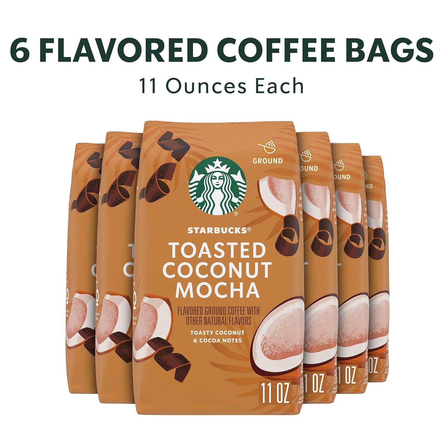 imageStarbucks Ground Coffee Medium Roast Coffee Decaf Pike Place Roast 100 Arabica 3 bags 12 oz eachToasted Coconut Mocha