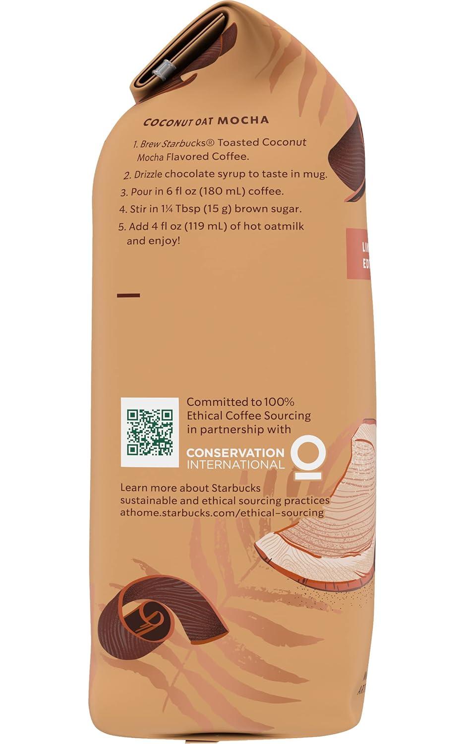 imageStarbucks Ground Coffee Medium Roast Coffee Decaf Pike Place Roast 100 Arabica 3 bags 12 oz eachToasted Coconut Mocha