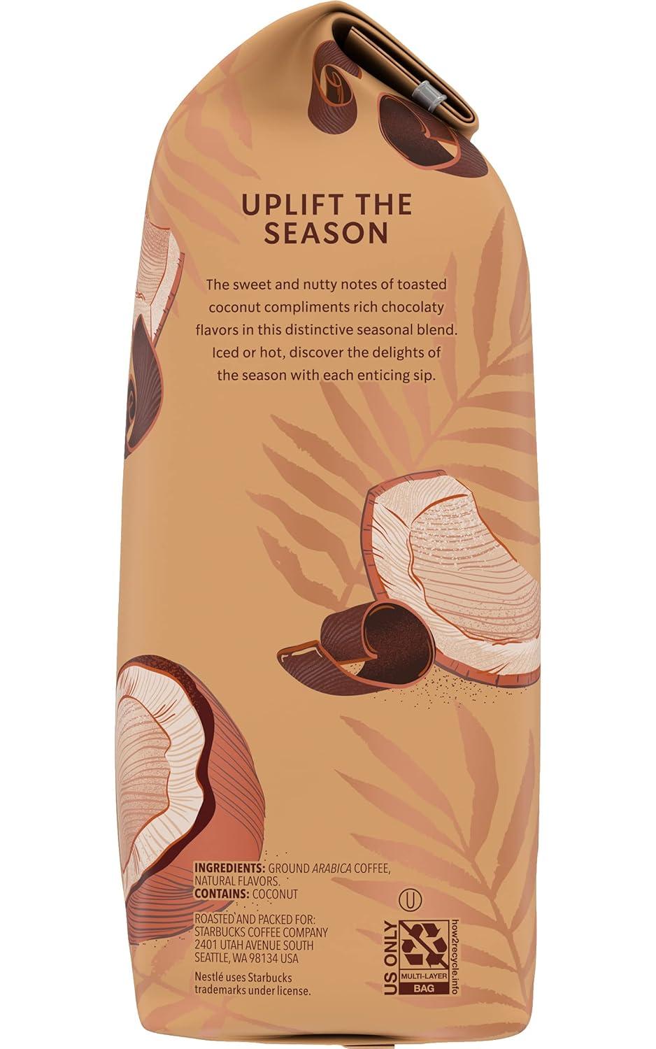 imageStarbucks Ground Coffee Medium Roast Coffee Decaf Pike Place Roast 100 Arabica 3 bags 12 oz eachToasted Coconut Mocha