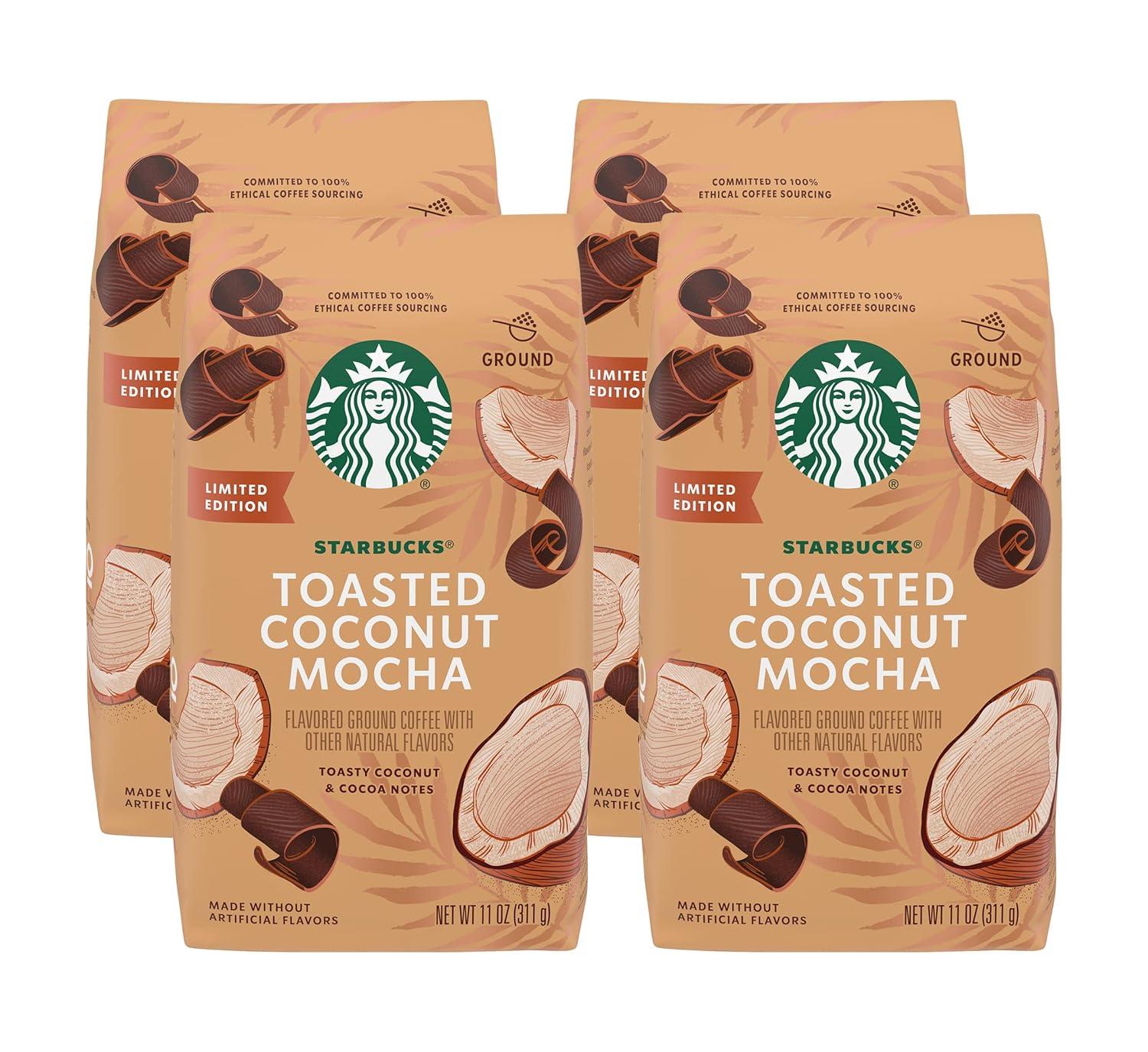 imageStarbucks Ground Coffee Medium Roast Coffee Decaf Pike Place Roast 100 Arabica 3 bags 12 oz eachToasted Coconut Mocha