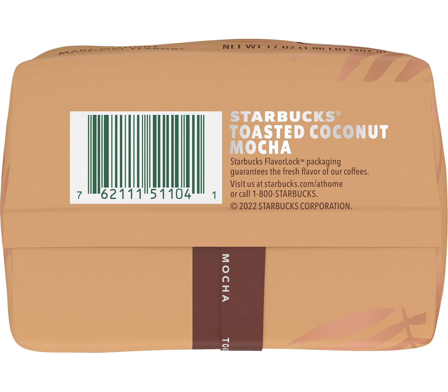 imageStarbucks Ground Coffee Medium Roast Coffee Decaf Pike Place Roast 100 Arabica 3 bags 12 oz eachToasted Coconut Mocha