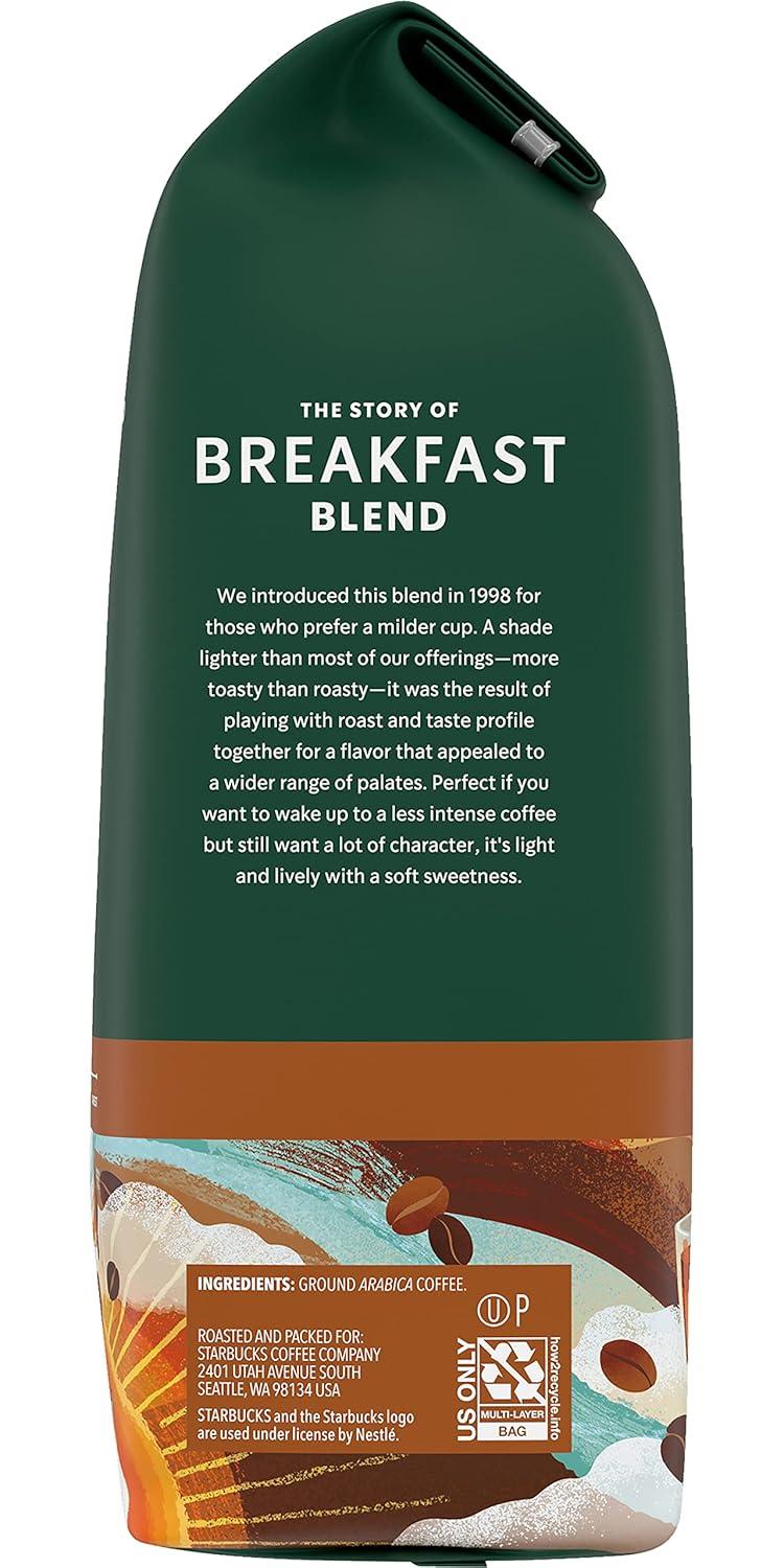 imageStarbucks Ground Coffee Medium Roast Hot or Iced Coffee Variety Pack Three 12 oz BagsBreakfast Blend