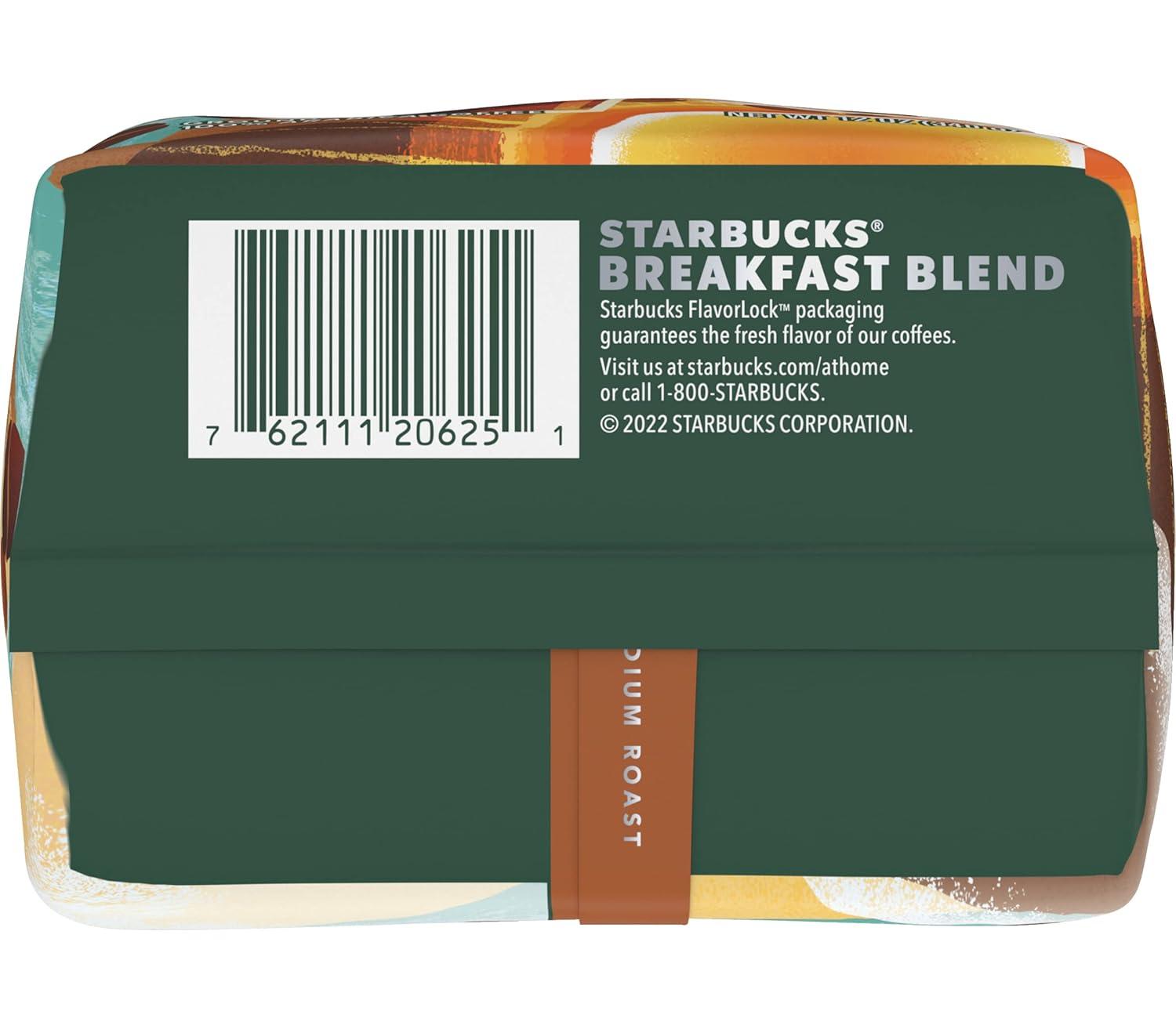 imageStarbucks Ground Coffee Medium Roast Hot or Iced Coffee Variety Pack Three 12 oz BagsBreakfast Blend
