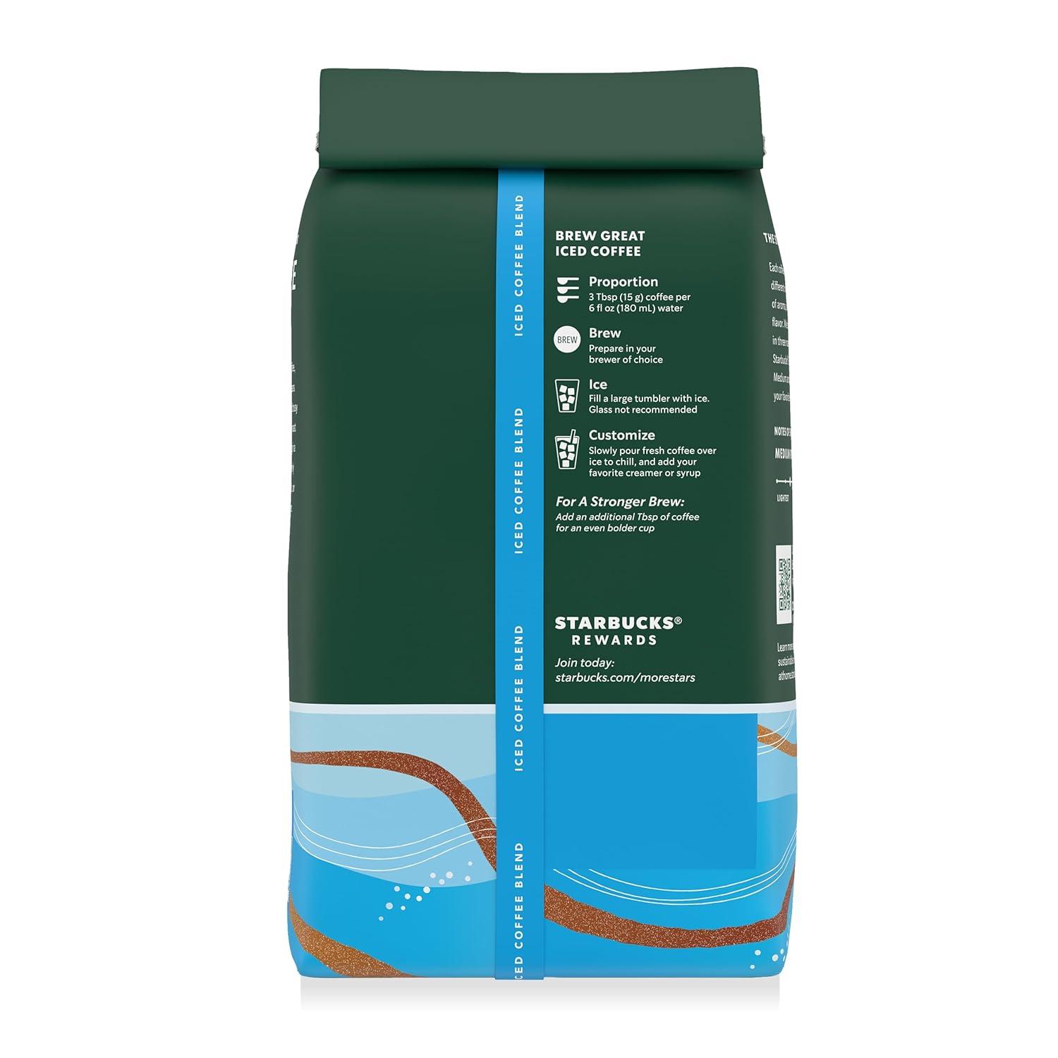imageStarbucks Ground Coffee Medium Roast Iced Coffee Blend Signature Black 100 Arabica 6 Bags 12 oz Each