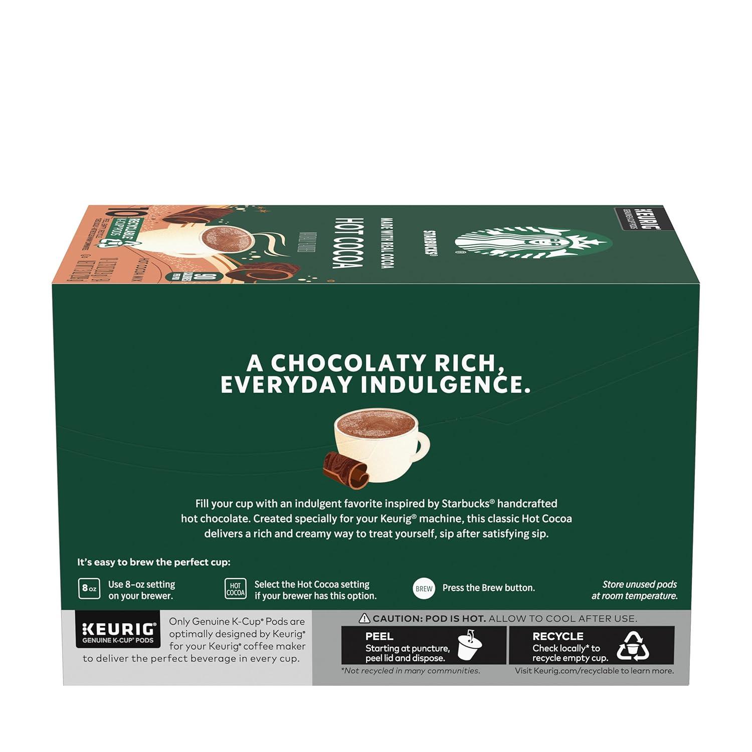 imageStarbucks KCup Coffee Pods Flavored Hot Cocoa Classic Hot Cocoa 60 Keurig PodsClassic Hot Cocoa