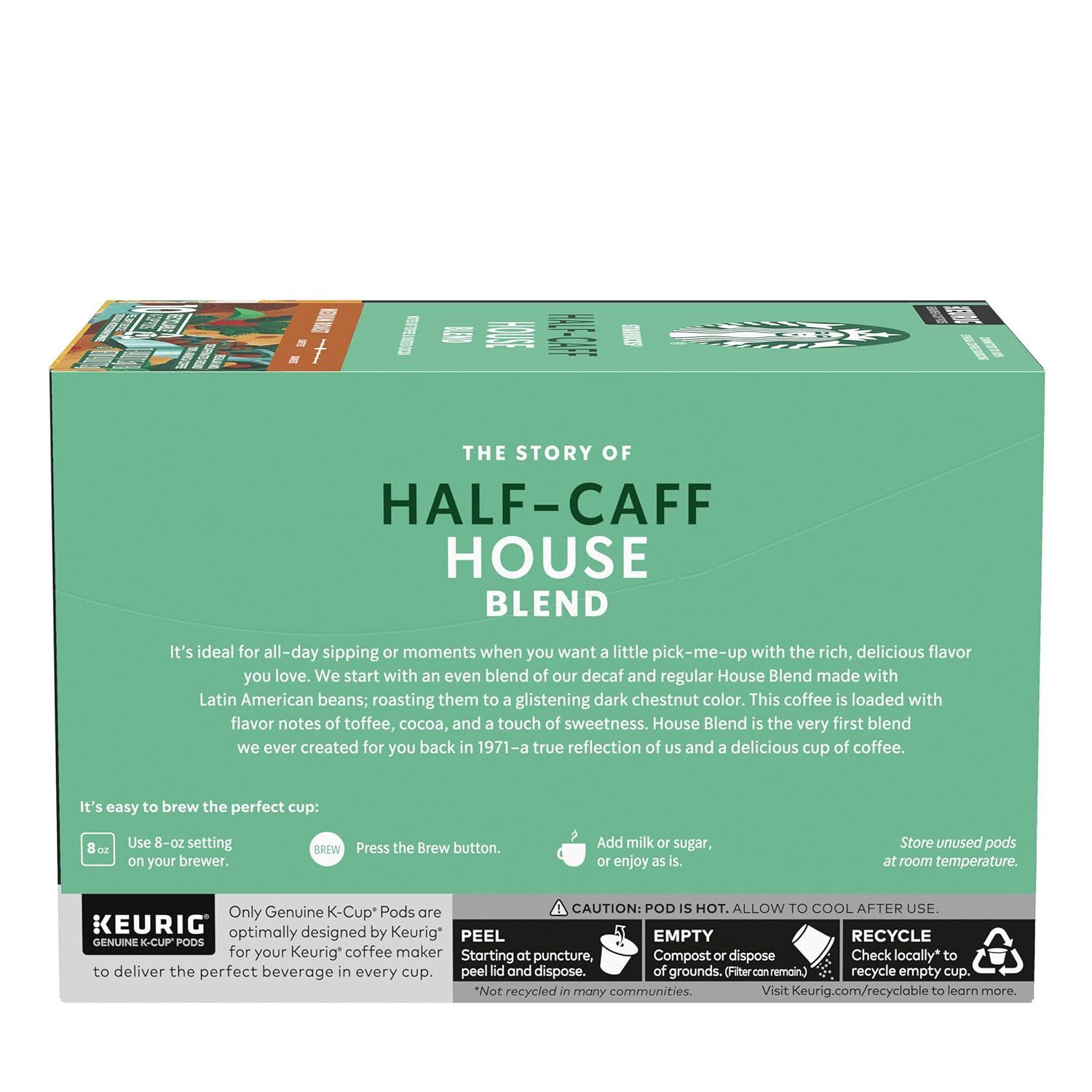 imageStarbucks KCup Coffee Pods Flavored Hot Cocoa Classic Hot Cocoa 60 Keurig PodsHouse Blend Haff Caff