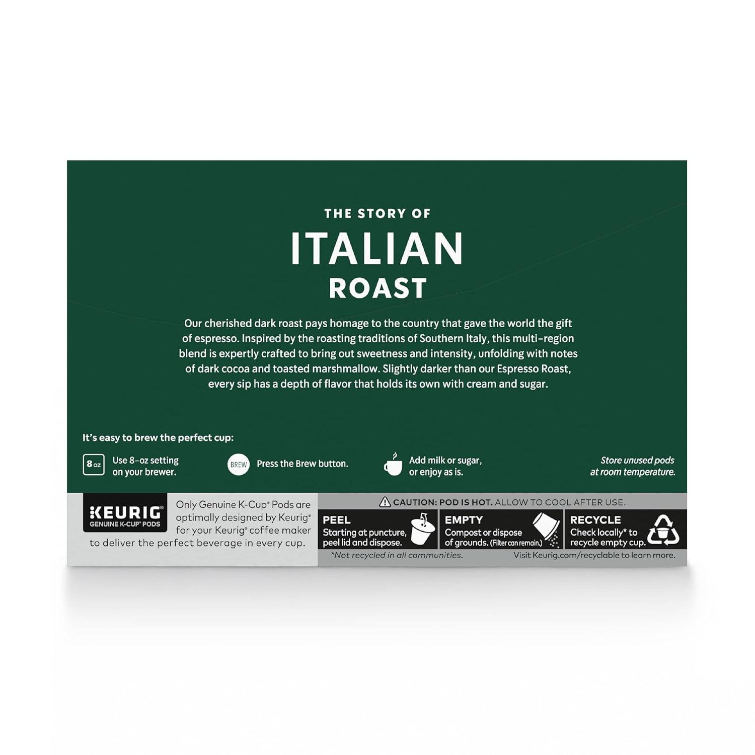 imageStarbucks KCup Coffee Pods Flavored Hot Cocoa Classic Hot Cocoa 60 Keurig PodsItalian Roast