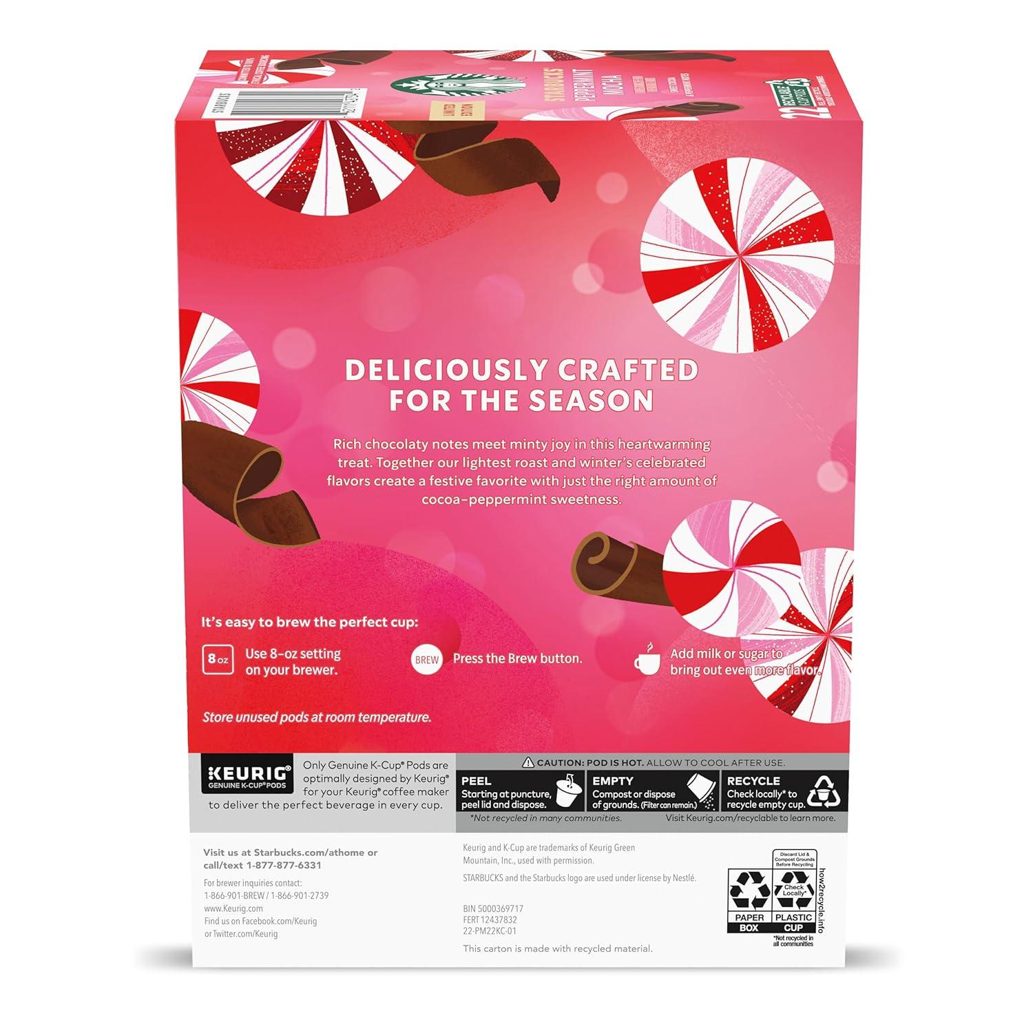 imageStarbucks KCup Coffee Pods Flavored Hot Cocoa Classic Hot Cocoa 60 Keurig PodsPeppermint Mocha