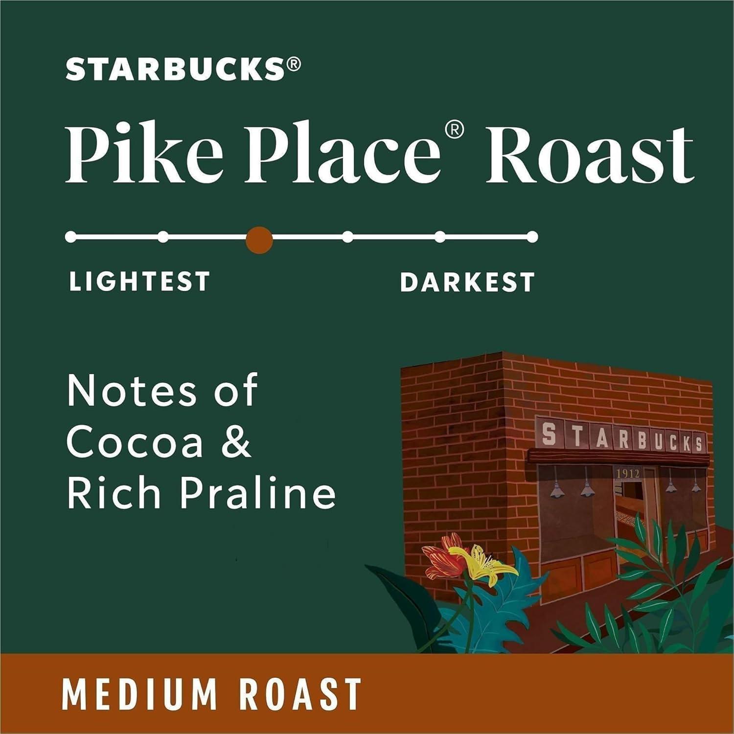 imageStarbucks KCup Coffee Pods Flavored Hot Cocoa Classic Hot Cocoa 60 Keurig PodsPike Place Roast