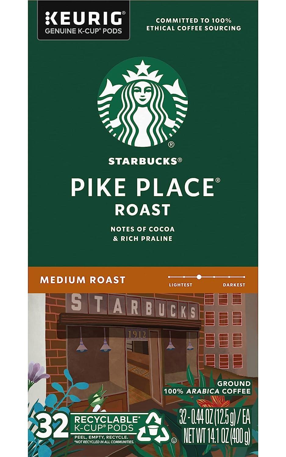 imageStarbucks KCup Coffee Pods Flavored Hot Cocoa Classic Hot Cocoa 60 Keurig PodsPike Place Roast