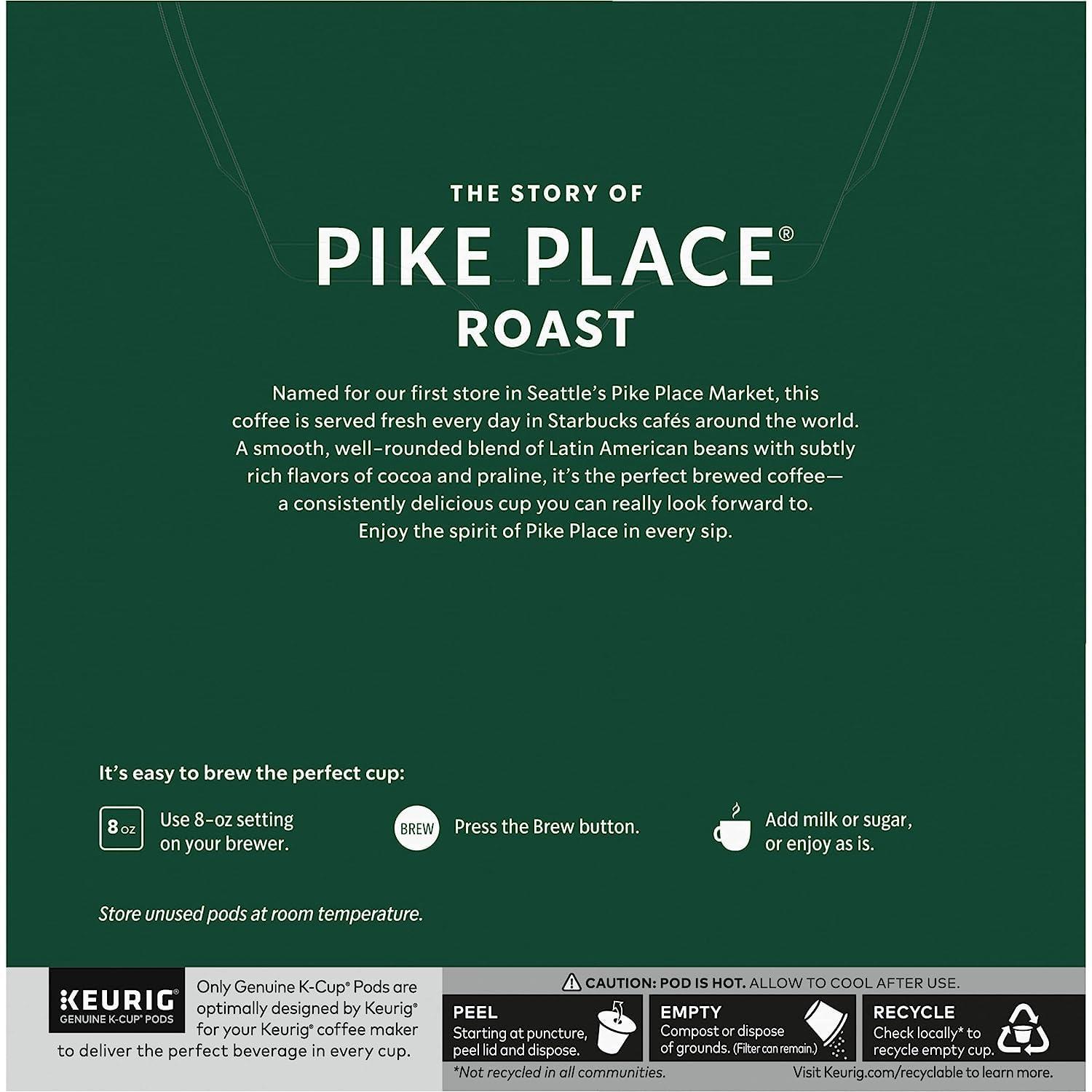 imageStarbucks KCup Coffee Pods Flavored Hot Cocoa Classic Hot Cocoa 60 Keurig PodsPike Place Roast