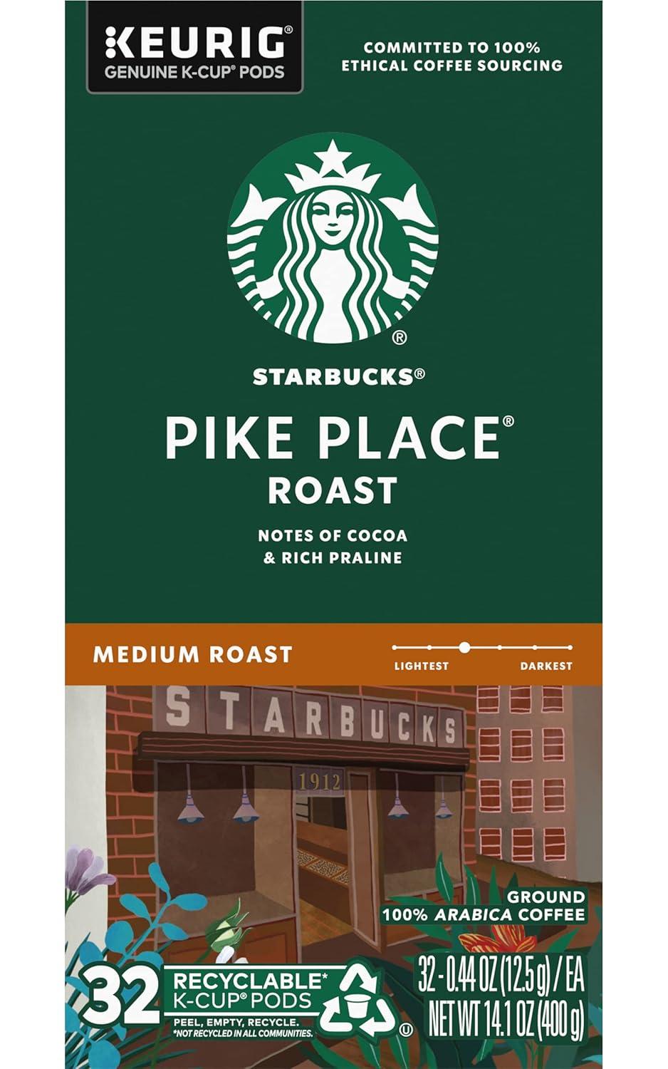 imageStarbucks KCup Coffee Pods Flavored Hot Cocoa Classic Hot Cocoa 60 Keurig PodsPike Place Roast
