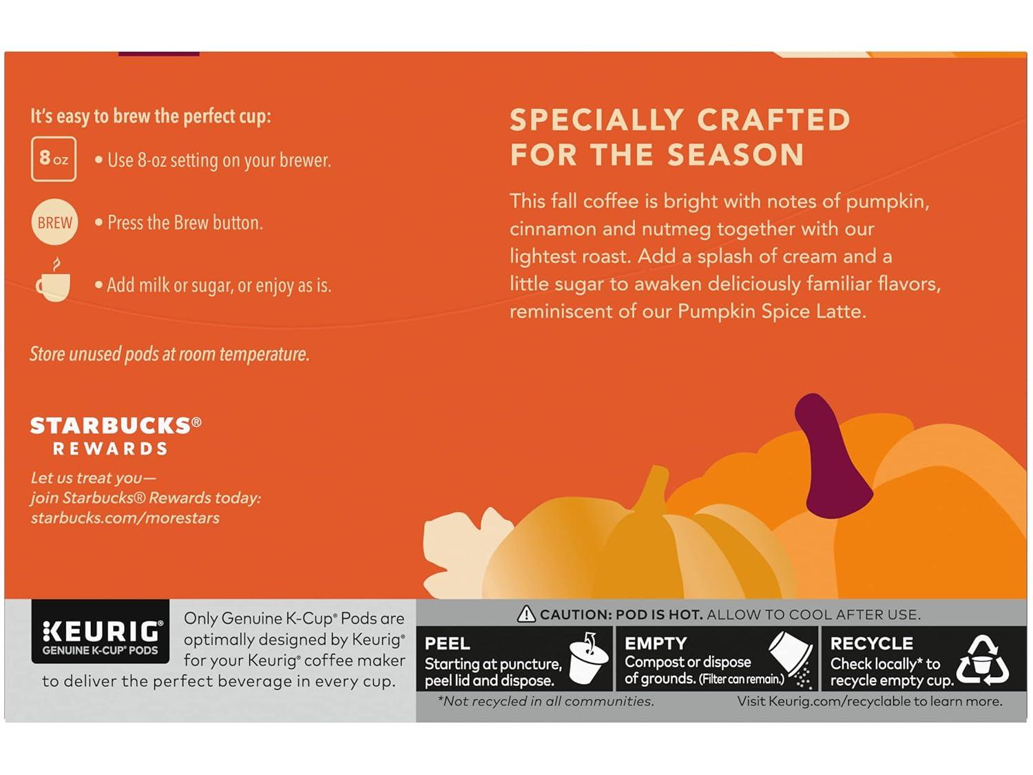 imageStarbucks KCup Coffee Pods Flavored Hot Cocoa Classic Hot Cocoa 60 Keurig PodsPumpkin Spice