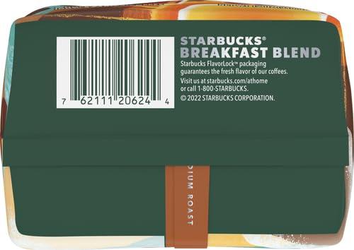 imageStarbucks Whole Coffee Beans Medium Roast Hot or Iced Coffee Breakfast Blend Six 12 oz BagsBreakfast Blend