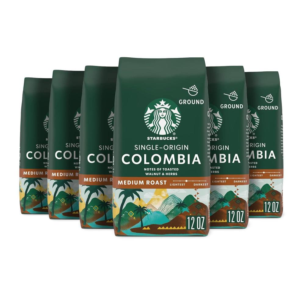 imageStarbucks Ground Coffee Medium Roast Coffee Decaf Pike Place Roast 100 Arabica 3 bags 12 oz eachColombia