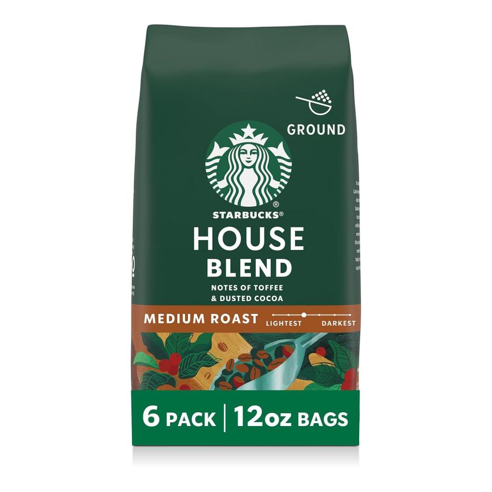 imageStarbucks Ground Coffee Medium Roast Coffee Decaf Pike Place Roast 100 Arabica 3 bags 12 oz eachHouse Blend