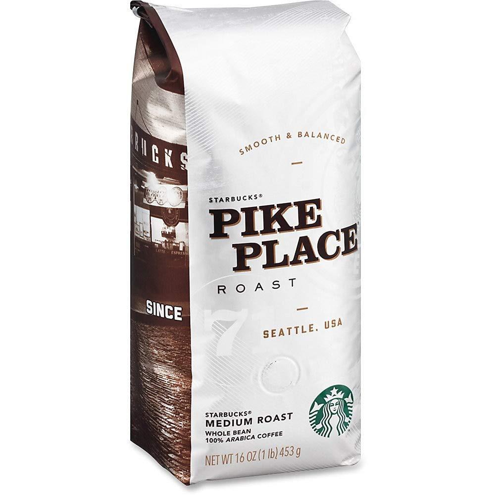 imageStarbucks Whole Coffee Beans Medium Roast Hot or Iced Coffee Pike Place Roast Six 12 oz BagsOriginal
