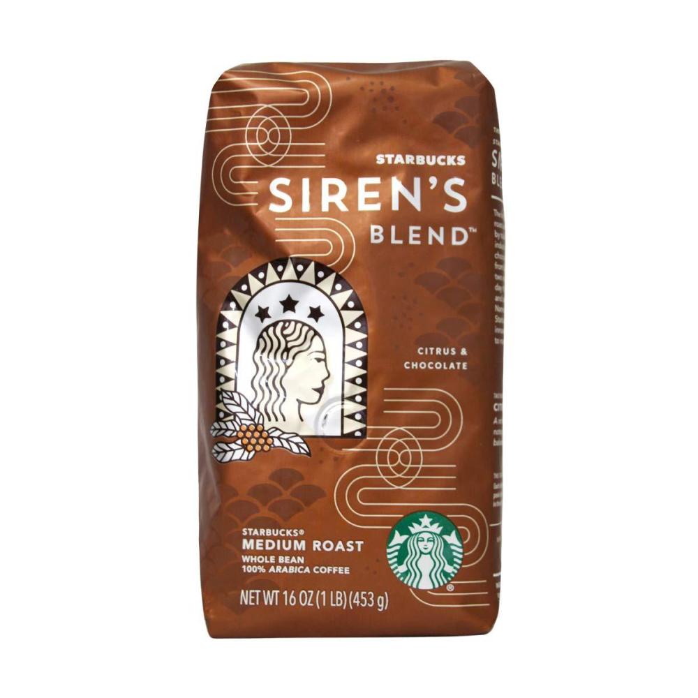 imageStarbucks Whole Coffee Beans Medium Roast Hot or Iced Coffee Pike Place Roast Six 12 oz BagsSirens Blend