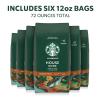 Starbucks Ground Coffee, Medium Roast Coffee, Decaf Pike Place Roast, 100% Arabica, 3 bags (12 oz each)(House Blend)