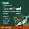 Starbucks Ground Coffee, Medium Roast Hot or Iced Coffee, Decaf House Blend, 12 oz(Decaf House Blend)
