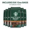 Starbucks Ground Coffee, Medium Roast Hot or Iced Coffee, Variety Pack, Three 12 oz Bags​(Pike Place)