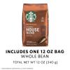 Starbucks Whole Coffee Beans, Medium Roast Hot or Iced Coffee, Breakfast Blend, Six 12 oz Bags​(House Blend)