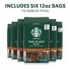 Starbucks Whole Coffee Beans, Medium Roast Hot or Iced Coffee, Pike Place Roast, Six 12 oz Bags​(Pike Place)