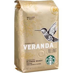 Starbucks Ground Coffee, Blonde Roast Hot or Iced Coffee, Veranda Blend, Six 12 oz Bags​(Veranda)