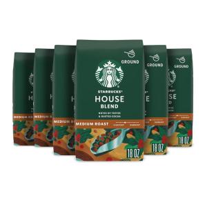 Starbucks Ground Coffee, Medium Roast Coffee, Decaf Pike Place Roast, 100% Arabica, 3 bags (12 oz each)(Notes of Toffee and Dusted Cocoa)