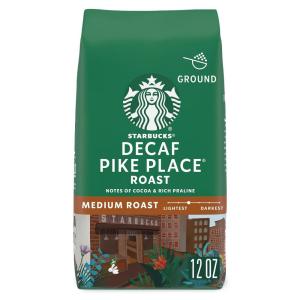 Starbucks Ground Coffee, Medium Roast Hot or Iced Coffee, Decaf Pike Place Roast, 12 oz(Decaf Pike Place)
