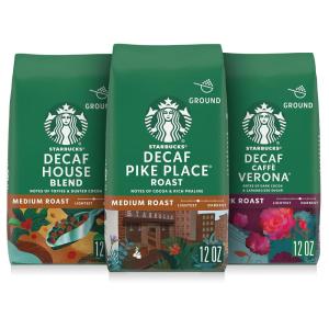 Starbucks Ground Coffee, Medium & Dark Roast Hot or Iced Coffee, Decaf Variety Pack, Three 12 oz Bags​(Decaf Variety Pack)
