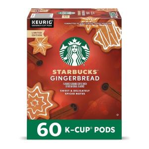 Starbucks K-Cup Coffee Pods, Flavored Hot Cocoa, Classic Hot Cocoa, 60 Keurig Pods(Gingerbread)