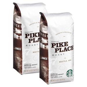 Starbucks Whole Coffee Beans, Medium Roast Hot or Iced Coffee, Breakfast Blend, Six 12 oz Bags​(Pike)