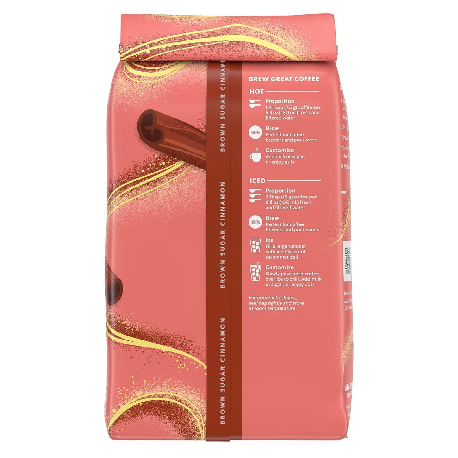 imageStarbucks Brown Sugar Cinnamon Hot or Iced Coffee Flavored Ground Coffee 11 oz