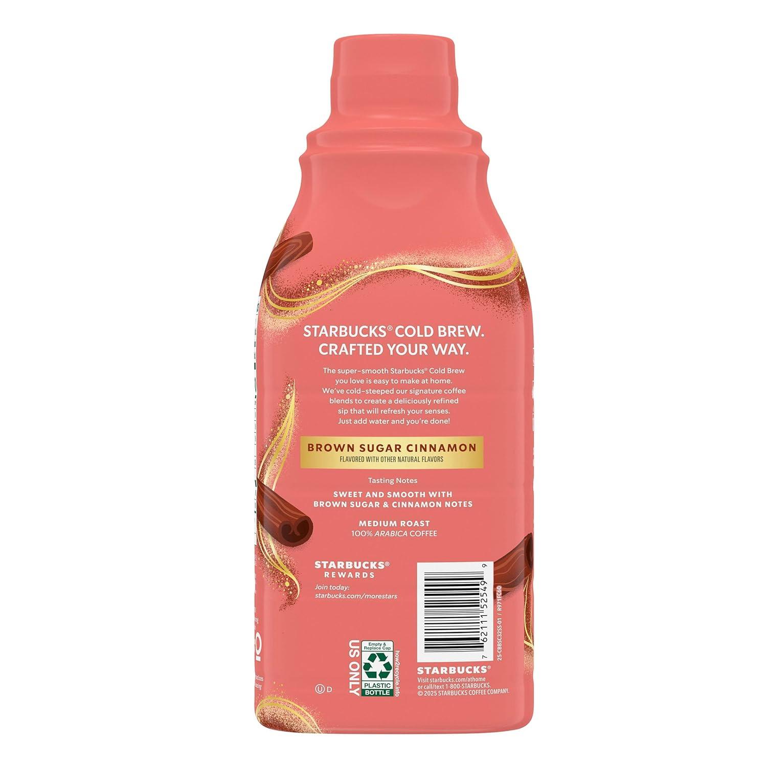 imageStarbucks Cold Brew Coffee Concentrate Sweetened Brown Sugar Cinnamon Flavored Iced Coffee 32 fl oz