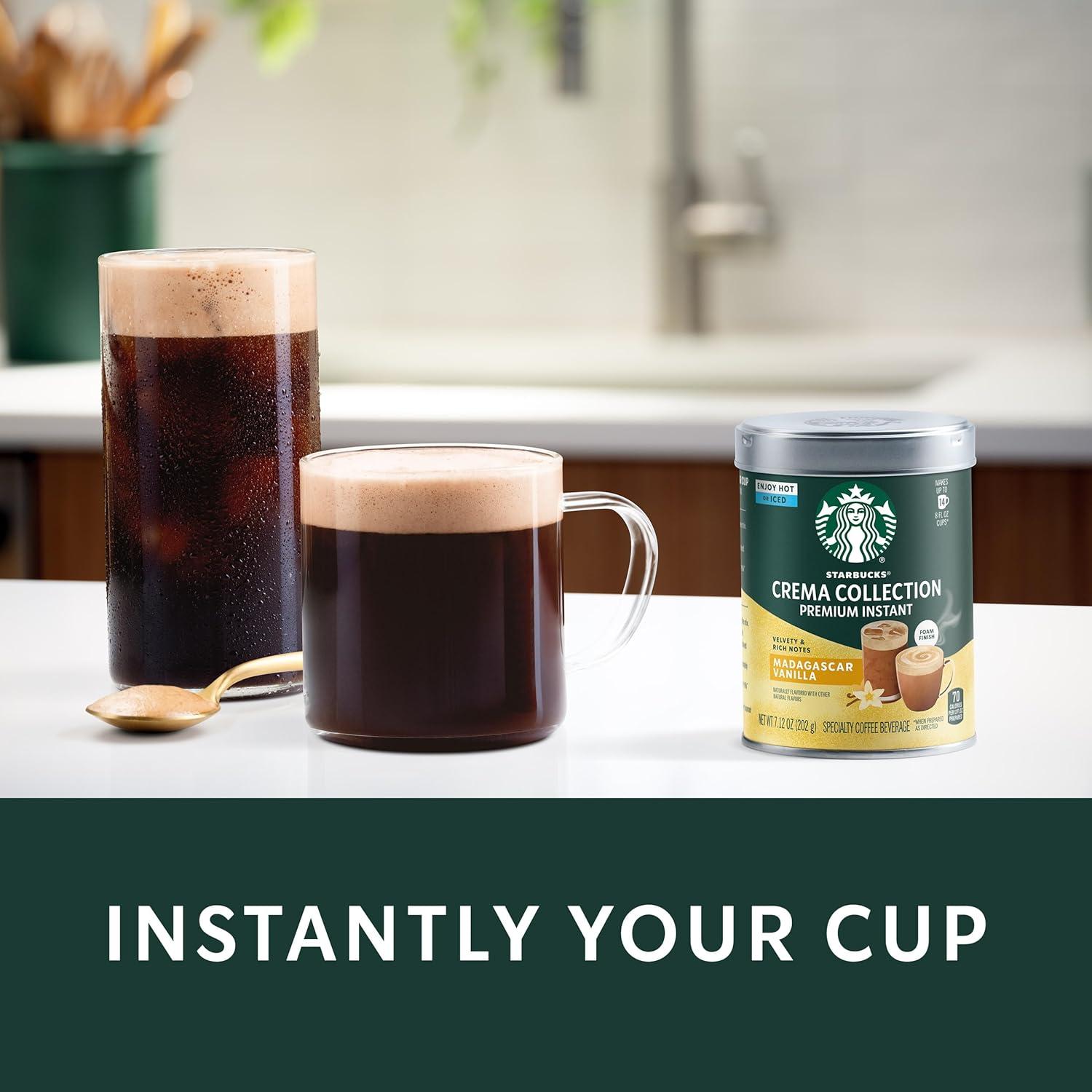 imageStarbucks Crema Collection Premium Instant Madagascar Vanilla Flavored Instant Coffee 100 Arabica Beans 3 Tins 712 Oz Each