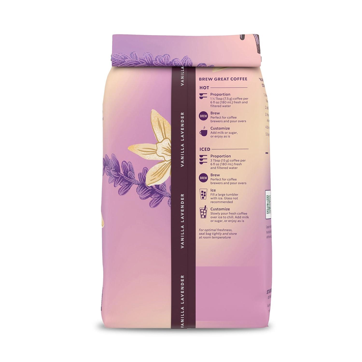 imageStarbucks Ground Coffee Starbucks Blonde Flavored Hot or Iced Coffee Vanilla Lavender 11 oz